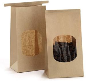 Quality Kraft Reusable FSC Paper Bags With Clear Window wholesale