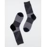 Buy cheap Snngging Resistance Elastane Cotton Dress Socks With Grey / Black Stripes from wholesalers