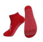 Red Non Slip Yoga Socks For Adults Man Women Pilates Barre Trampoline Anti-Skid