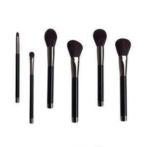 Quality Cruelty Free Classic Cosmetic Makeup Brush Set Black Plastic Handle wholesale