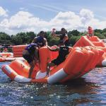 3mL*2mW Double Tubes Inflatable Water Totter For Adults