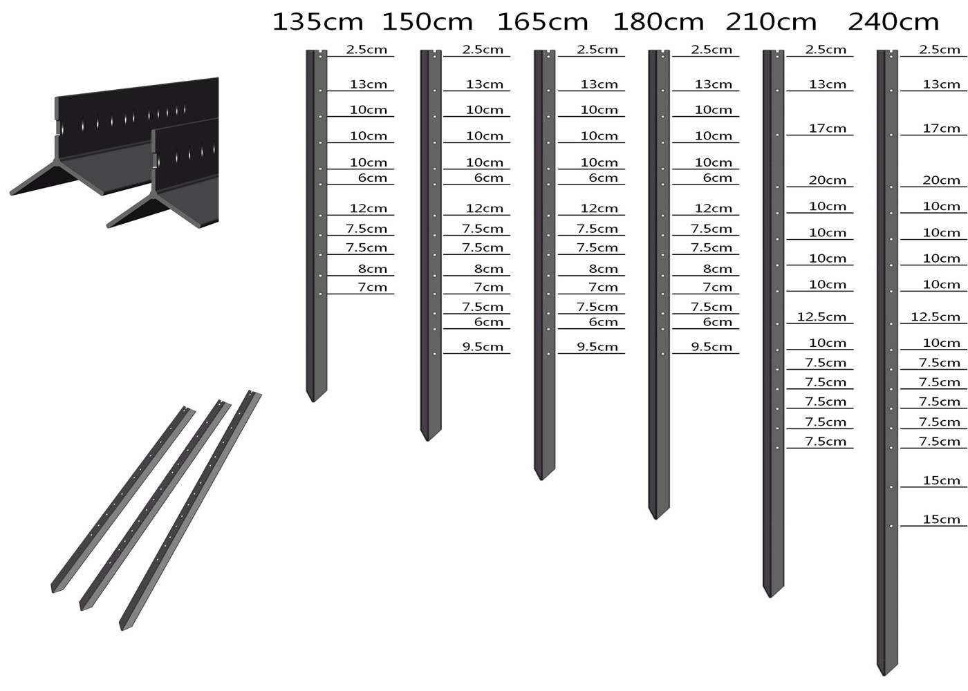 1.8m black bitumen coated heavy duty Y post star pickets