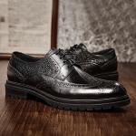 Brogues Casual Mens Leather Dress Shoes Breathable Office Police Loafer