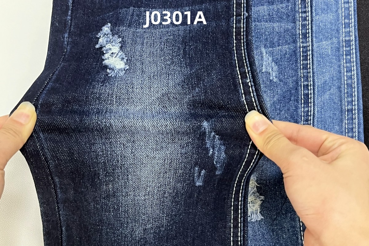 2024 High Quality 11.5 Oz Green Blue Stretch Woven Denim Jeans Fabric