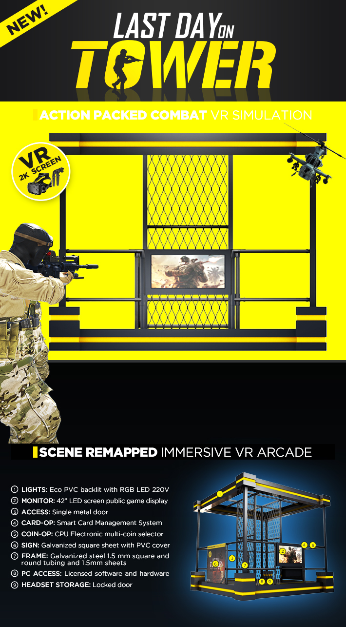 Large Space Walker Free Virtual Reality Simulator With Vr Shooting Game