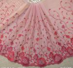 New Fashion Embroidery Lace Trimming with Pink Color/Red Color