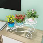 Metal 28cm Height Ornamental Plant Stand , Three Layers Metal Flower Pot Rack