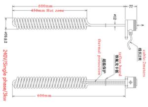 China Anti Corrosion Tubular PTFE Coated Immersion Water Heater For Electroplating Industry on sale