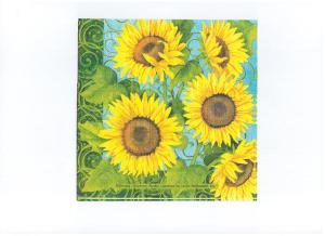Quality 20-Ct 13x13 Sunflower Serviettes , 17gsm Thanksgiving Paper Dinner Napkins wholesale