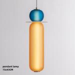 Designer Colored Pendant Lamps LED Stained Glass Pendant Light Bar Shop