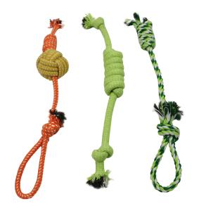 Quality Small Strong Durable Pet Toys Recycled Training Color Cotton Rope Cat Dog 55g wholesale