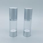 Silver transparent PP airless lotion pump bottle cosmetic packaging lotion