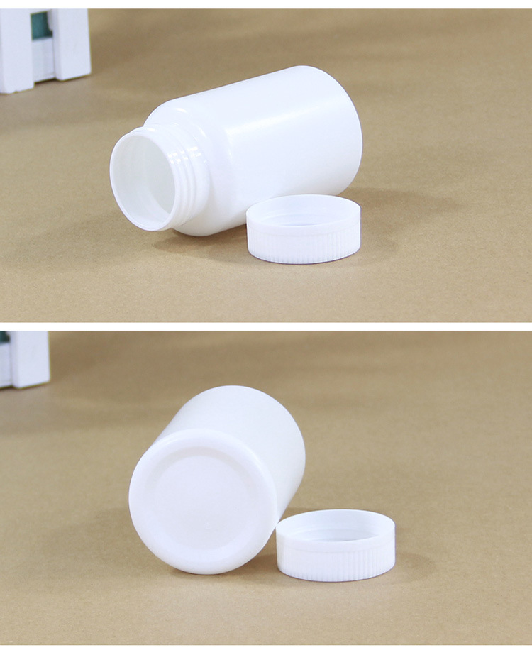 SCREW CAP Frosted White HDPE Plastic Pill Bottle Container for Capsules Storage