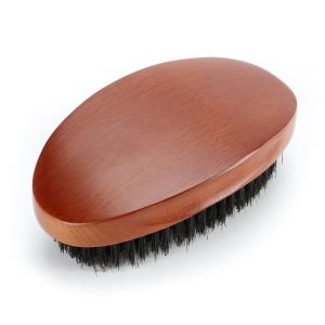 Quality 360 Wave Brushes Dark Brown Abeis Engrave Logo Curved Palm Soft Mixed Boar Bristle wholesale