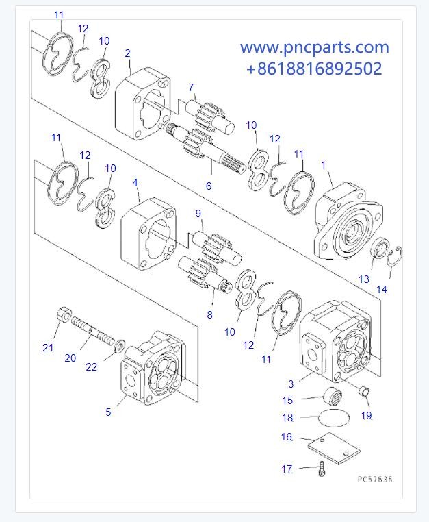 GD521A 23B-60-11102 Komatsu Graders Excavator Hydraulic Pump