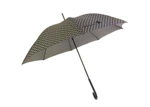 Quality Fiberglass Auto Open Stick Umbrella Firm Grip Windproof Frame Brownness wholesale