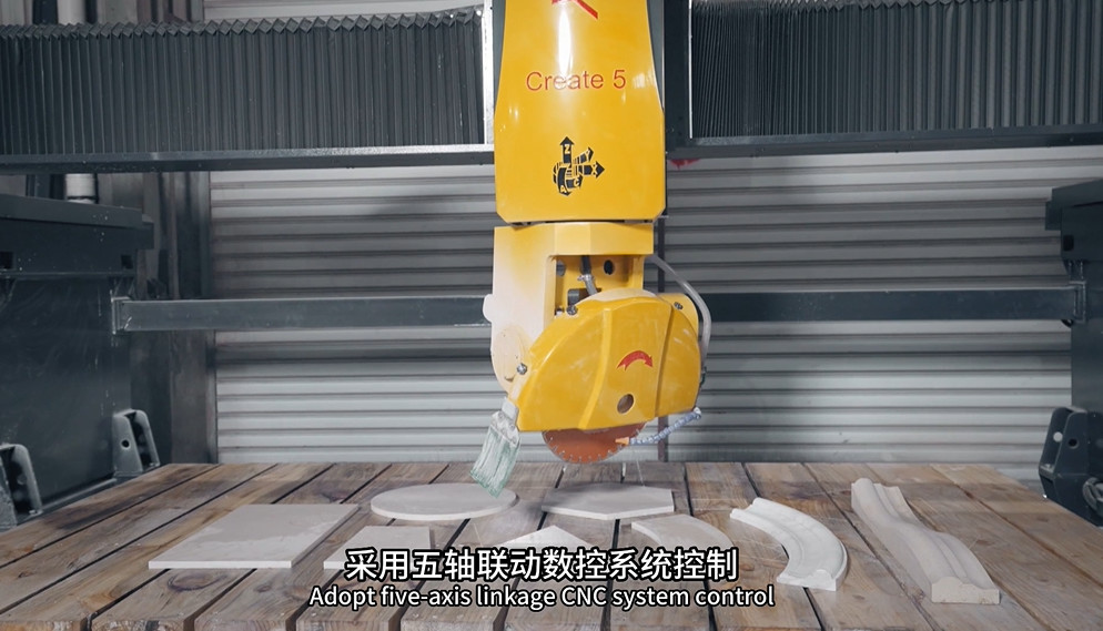 Italian System 5 Axis CNC Bridge Saw Milling Machinery Kitchen Sink Countertop Special Shapes