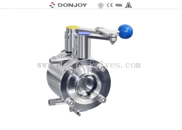 Sanitary stainless steel butterfly valves , 4" Manual mixing proof butterfly