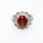 Fashion Jewelry 8mmx10mm Oval Cut Pink Cubic Zircon 925 Silver Ring(R19)