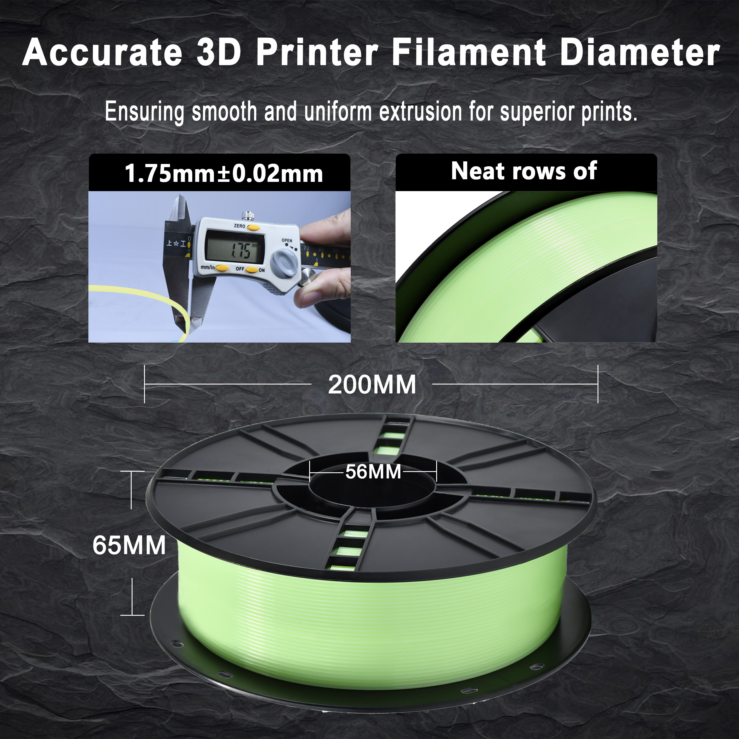 PLA+ 3D Printer Filament Toughness Enhanced Transparent Green 330M