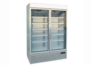 Quality Swing 2 Glass Door Commercial Upright Freezer Frost Free Plug In SECOP wholesale