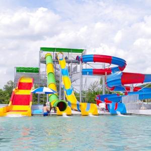 Quality Comfortable Outside Water Slides Fiberglass Waterslides Holiday Resort Combined wholesale