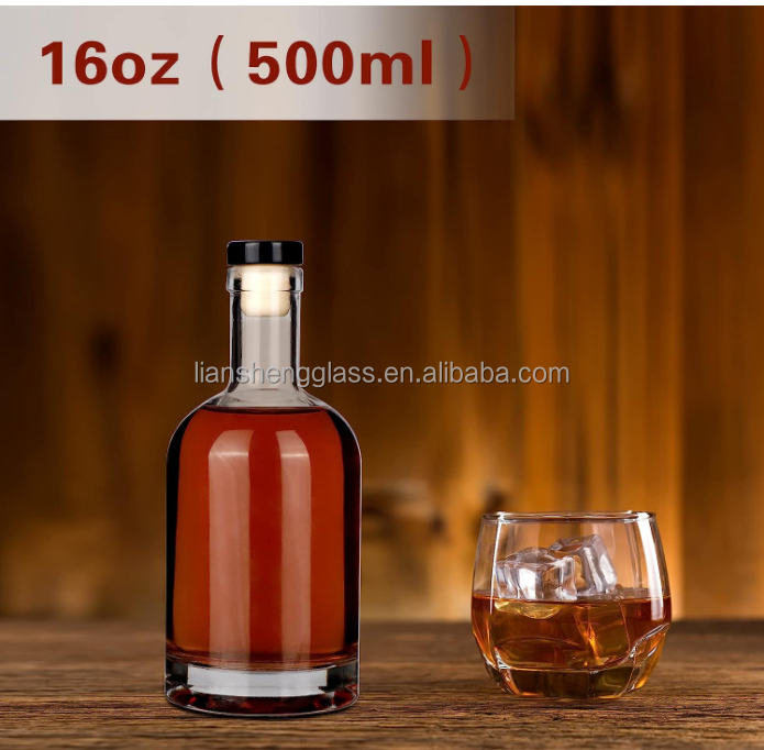 Glass Bottles for Customized Design Liquor Vodka 500ml 750ml Spirit Whisky Brandy