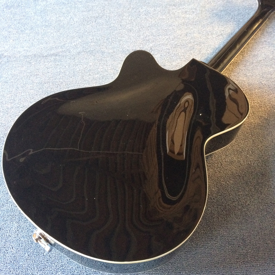 Hollow body jazz electric guitar,Double F hole, tremolo system, black high quality jazz guitar