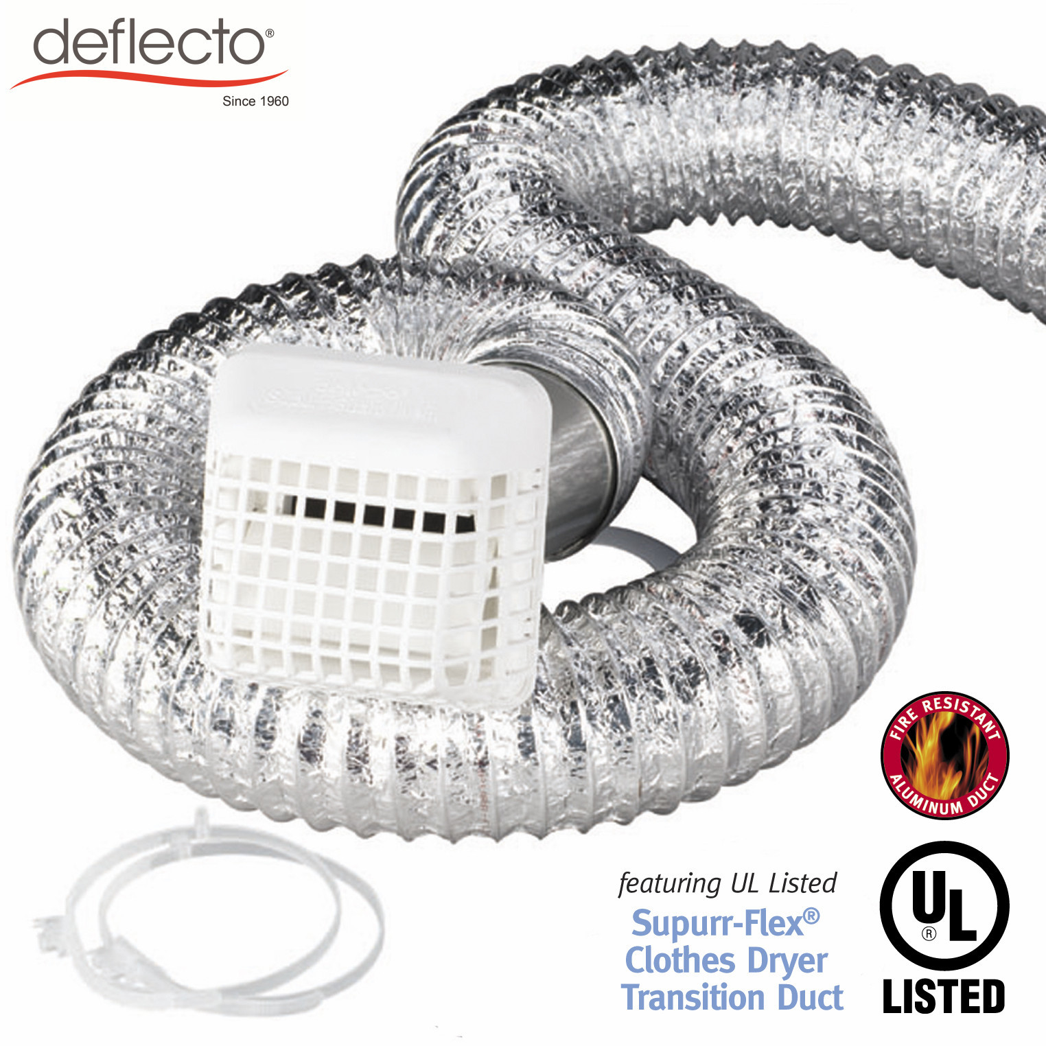 Outdoor Flexible Air Vent Kit 4'' 25 Ft Plastic Vent Cap With Grid