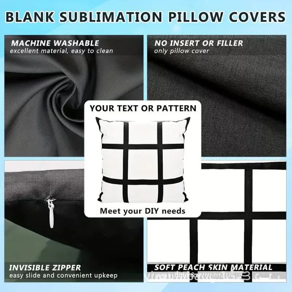 Blank Sublimation Polyester Pillow Case For Sublimation Heat Transfer Photos Printing