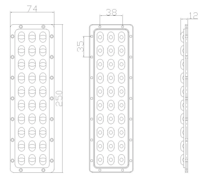 High Lumen LED Street Light Module 10 Series 3 Parallels For Gas Station Light