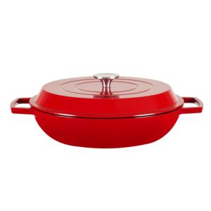 Quality 3.6qt Shallow Enamel Casserole Dish With Lid Multifunctional wholesale