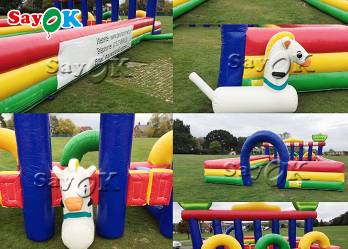 Inflatable Sports Games Pony Hop Derby Horses Race Inflatable Sports Games With 6 Lanes