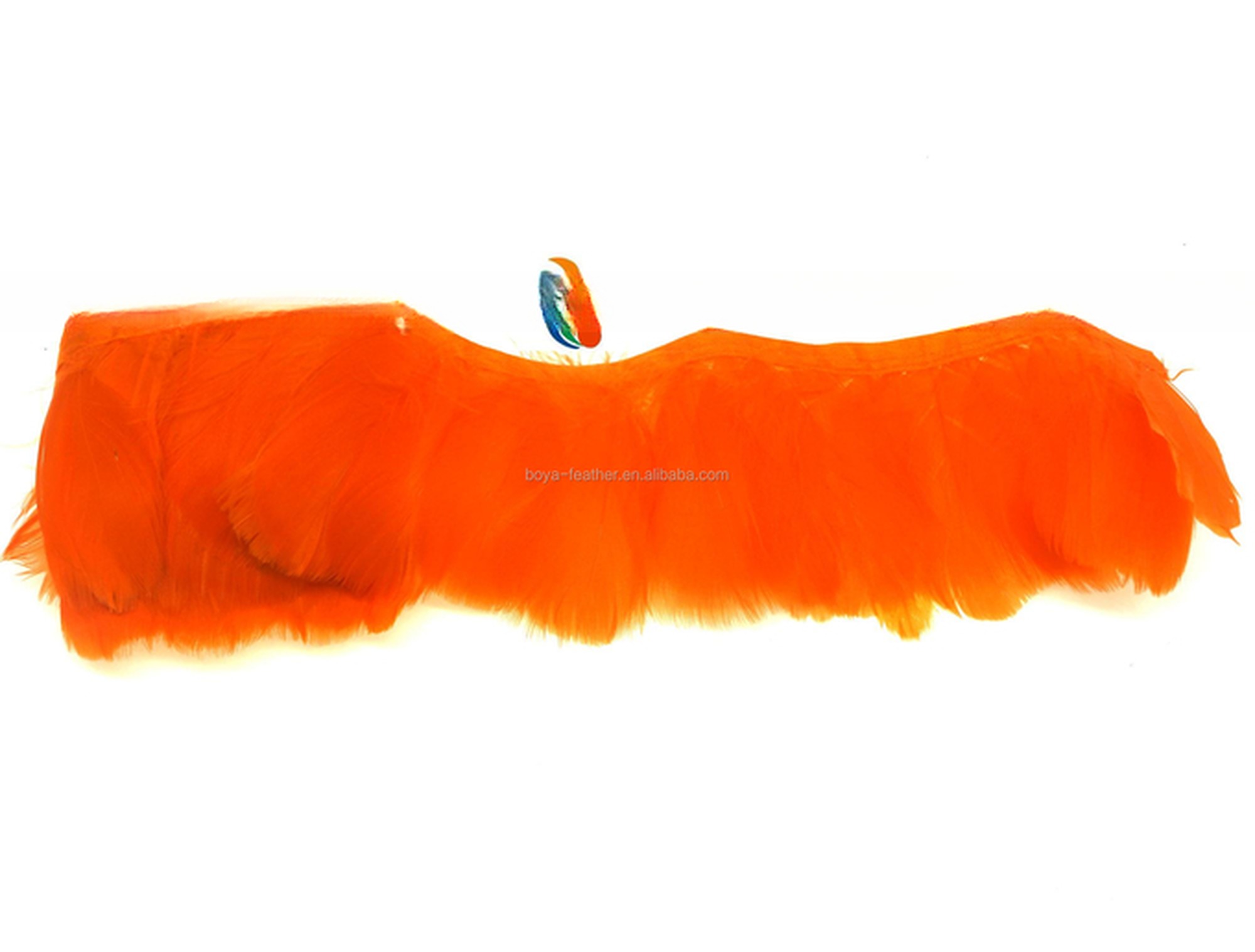 Dyed Goose Nagoire Feather Fringe Trim with Satin Ribbon and Fashionable