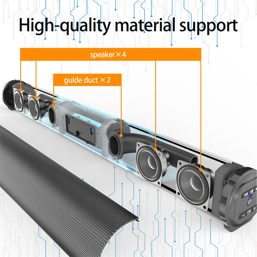 4 Speakers FM Radio Soundbar For TV PC Phone Tablet Laptop MP3 MP4 DVD Player