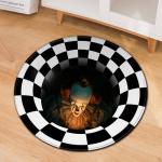 3D Geometric Pattern Round Chair Mat Living Room Sofa Floor Carpet