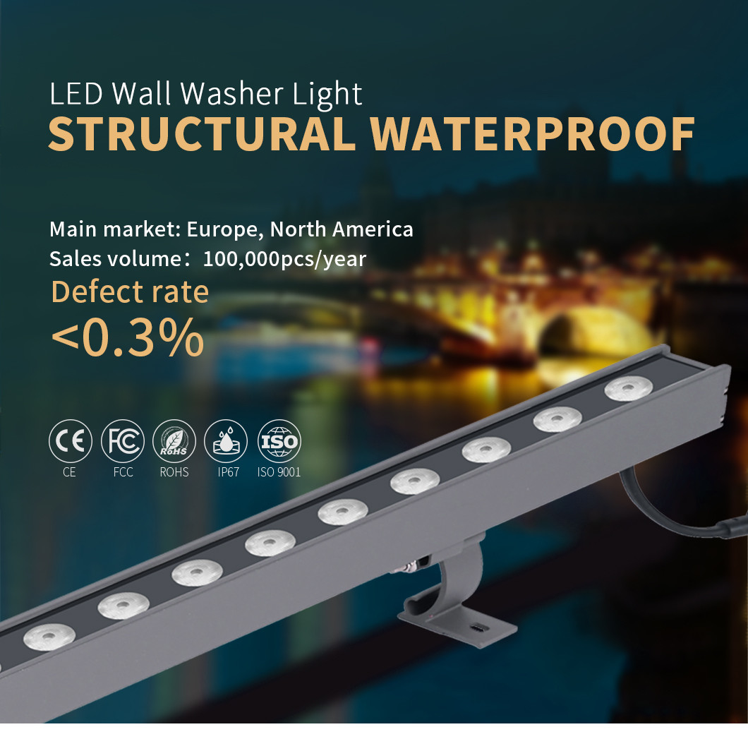 IP67 SMD3030 RGB 500LM Wall Washer Light 24W Hanging