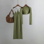 Autumn Outdoor Activity 2024 New camisole knit camisole cardigan dress women's