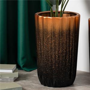 Quality Custom Design Tall Floor Plant Pots Indoor Outdoor Decoration Black Ceramic Flower Pot For Home Garden wholesale