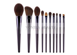 Quality Cruelty Free Vegan Synthetic Hair Cosmetic Brush Kit 10Pcs For Makeup Starter wholesale