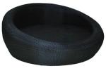 Black Outdoor Rattan Daybed , Garden Patio Round Lounge Bed