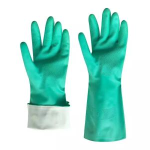 Quality Resistance to chemical corrosion protection industrial safety work black rubber hand gloves wholesale