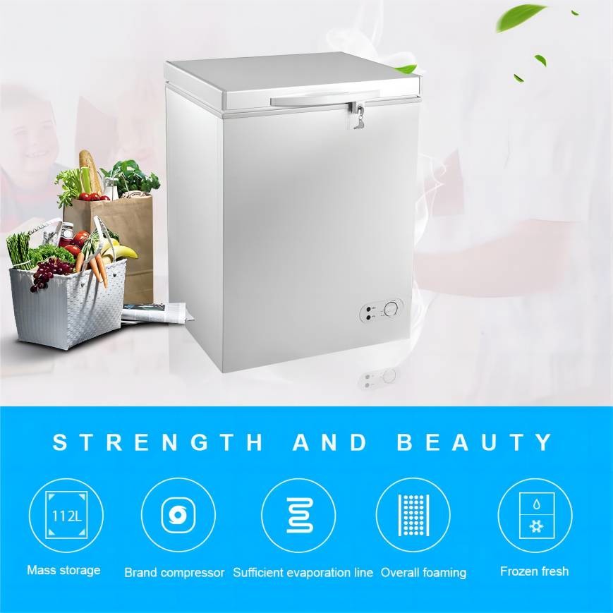White Coating Deep Chest Freezer 220V / 50Hz With Sliding Glass