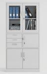 3 middle drawer 2 glass swing doors metal steel office filing cabinet specificat