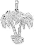 Nautical Pave Cubic Zirconia CZ Tropical Beach Vacation Palm Tree Necklace
