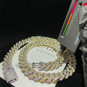 Quality Jewelry Baguette Moissanite Hip Hop Chains Luxury Cuban Moissanite Cuban Chain wholesale