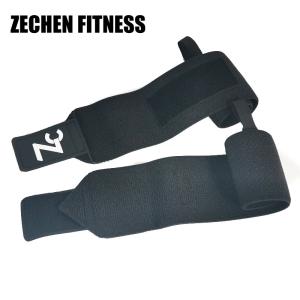 Quality Black Cotton Heavy Duty Wrist Wraps 45*8cm Weightlifting Wraps And Straps Safety Crossfit Support wholesale
