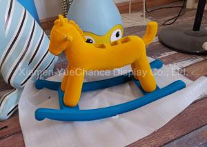 Quality Kid Store Window Display Decorations Orange Fiberglass Hobbyhorse With Flocking wholesale