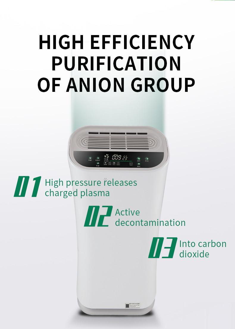PM2.5 Detection 150M3/H Carbon Filter Air Purifier 35m2