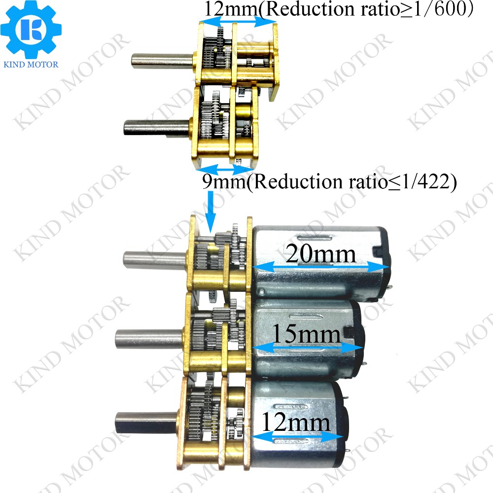 Ga12-n20 6v 12v 1:10 to 1: 1000 ratio small n20 micro dc gear motor for robot